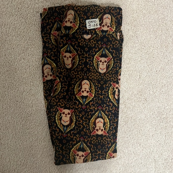 Women’s LuLaRoe Leggings ONE SIZE set of 2 pair (one chihuahua and one eagle) - Picture 3 of 3
